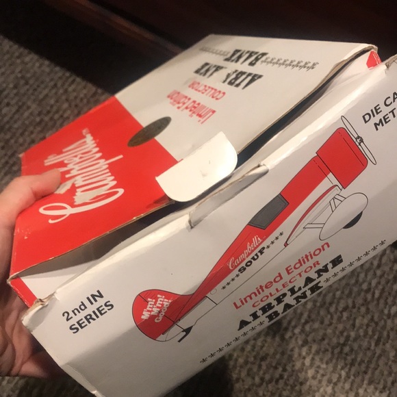 1992 LIMITED EDITION Campbells Soup Die-cast Vintage Airplane Bank - Picture 9 of 10